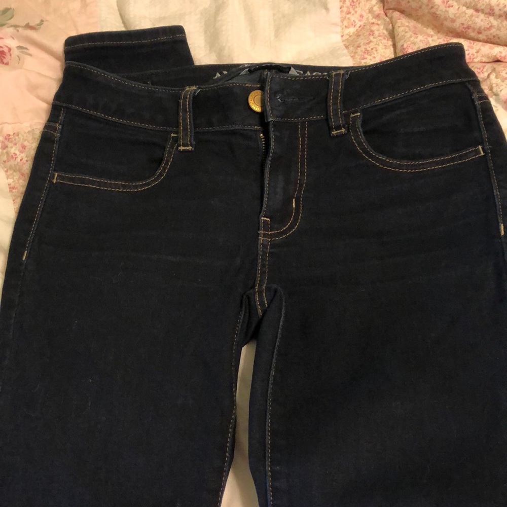 Size 0 short skinny dark wash jeans